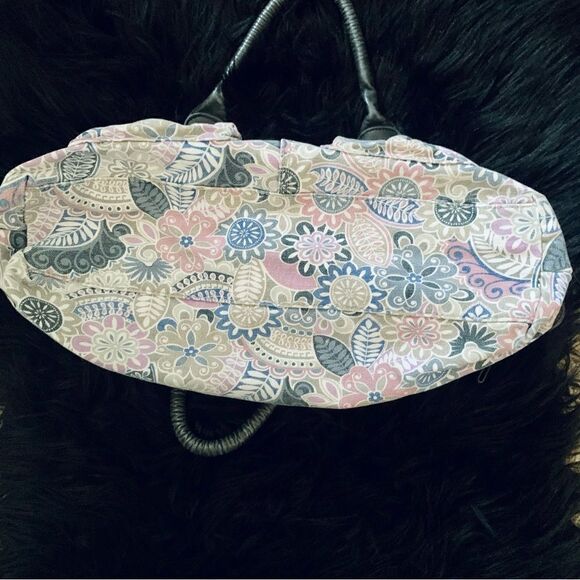 BONGO Pink & Gray Floral Boho Canvas Shoulder Handbag Size OS - Picture 12 of 15